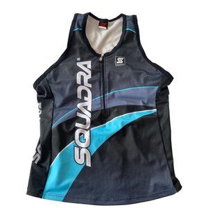 Squadra Womens Tri Top Large Sleeveless 1/2  Zip Racerback Cycling Jersey USA